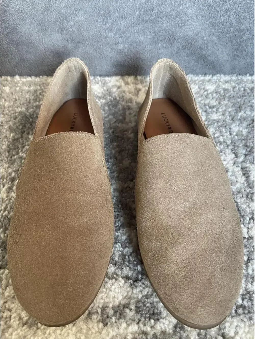 Lucky Brand Beige Suede Slip-On Loafers